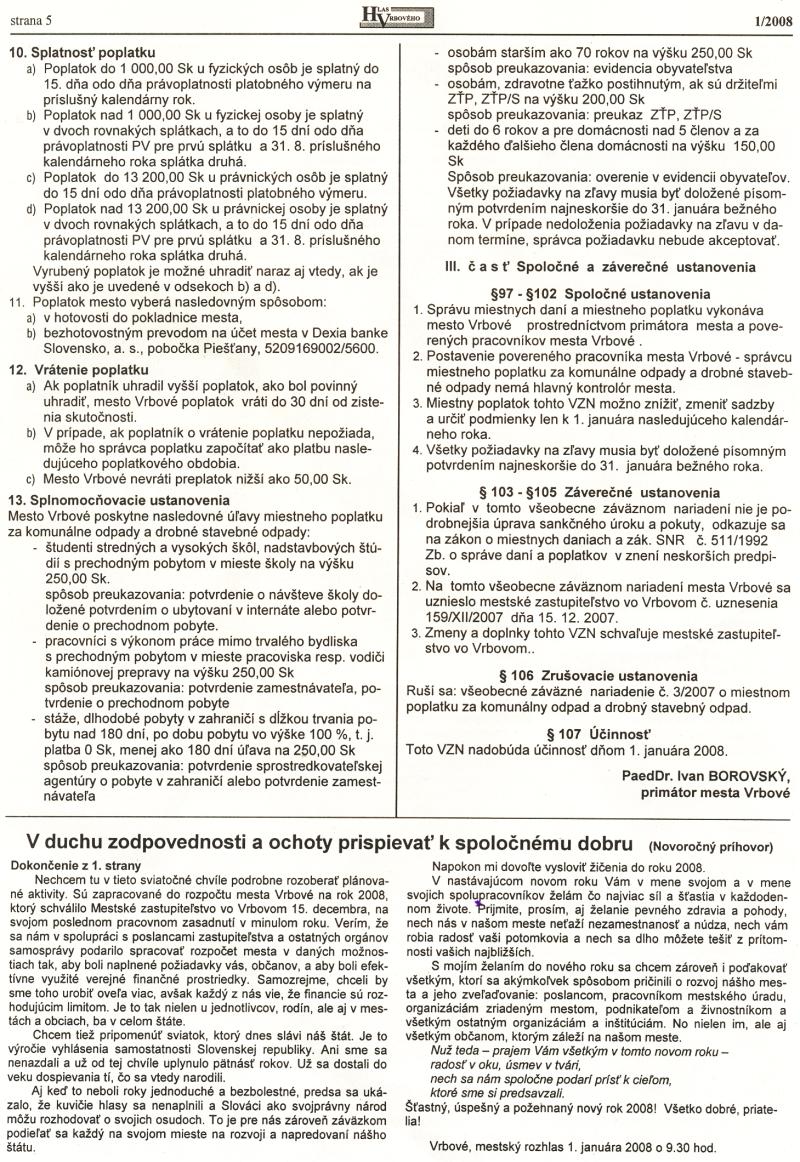 Hlas Vrbového 1/2008, strana 5