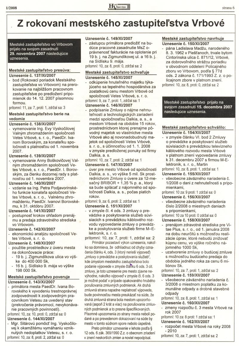 Hlas Vrbového 1/2008, strana 6