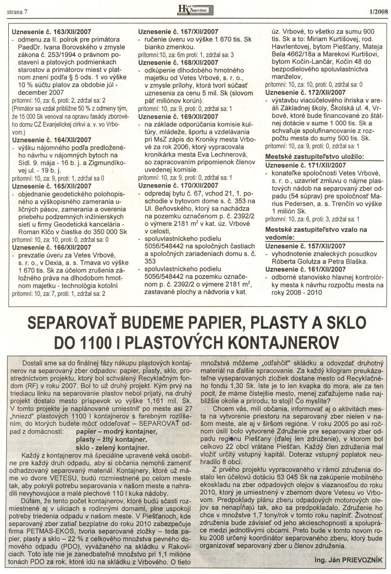 Hlas Vrbového 1/2008, strana 7