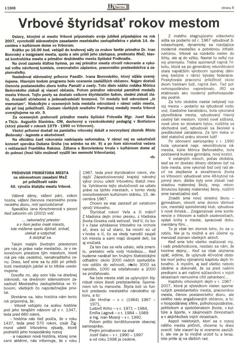 Hlas Vrbového 1/2008, strana 8
