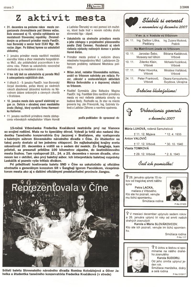 Hlas Vrbového 2/2008, strana 3