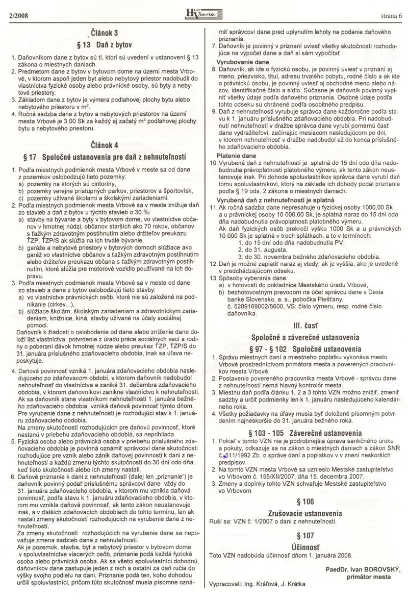 Hlas Vrbového 2/2008, strana 6