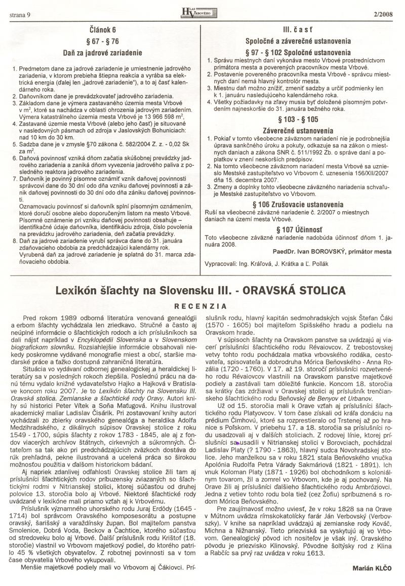 Hlas Vrbového 2/2008, strana 9