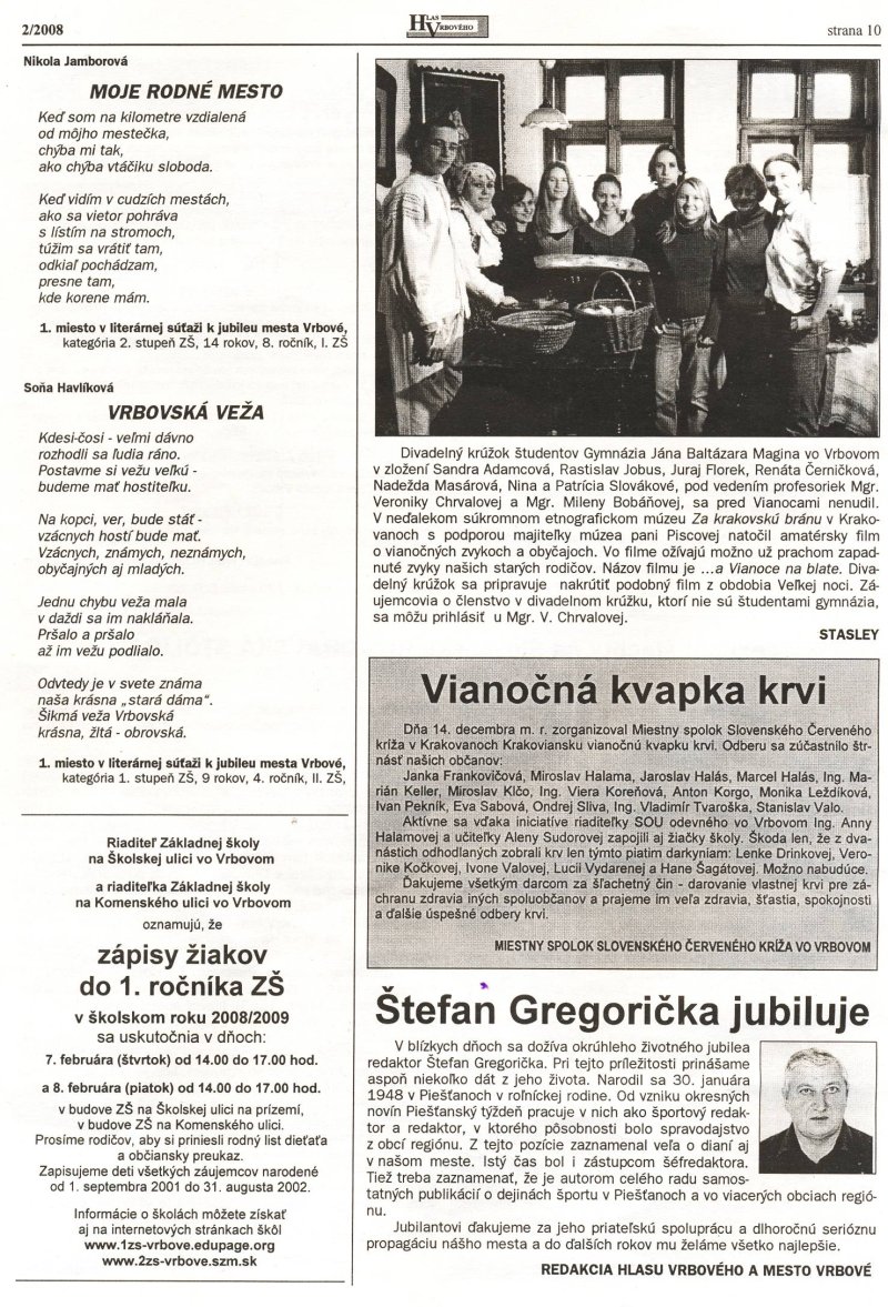 Hlas Vrbového 2/2008, strana 10