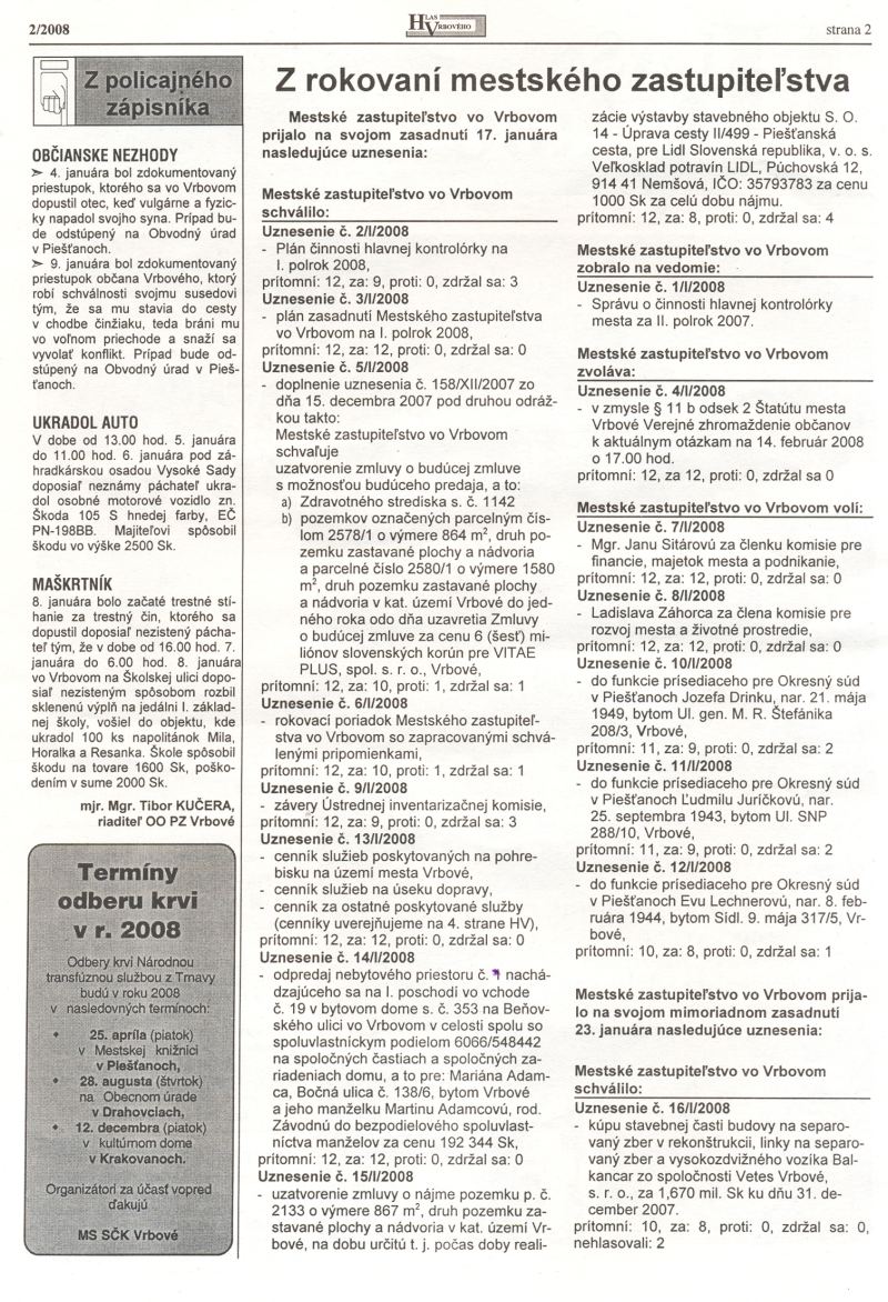Hlas Vrbového 3/2008, strana 2