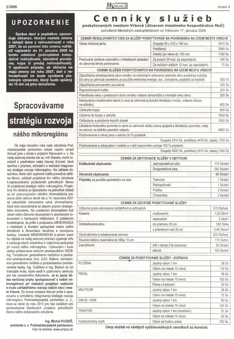 Hlas Vrbového 3/2008, strana 4
