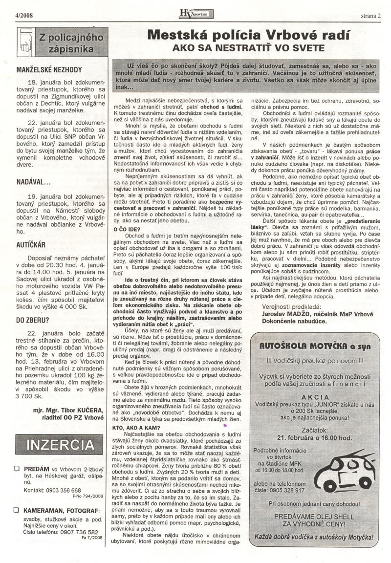 Hlas Vrbového 4/2008, strana 2
