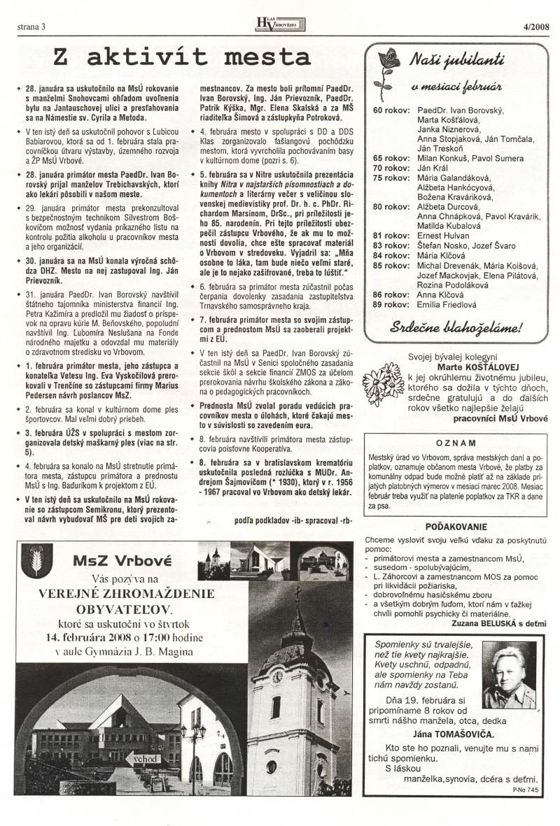 Hlas Vrbového 4/2008, strana 3
