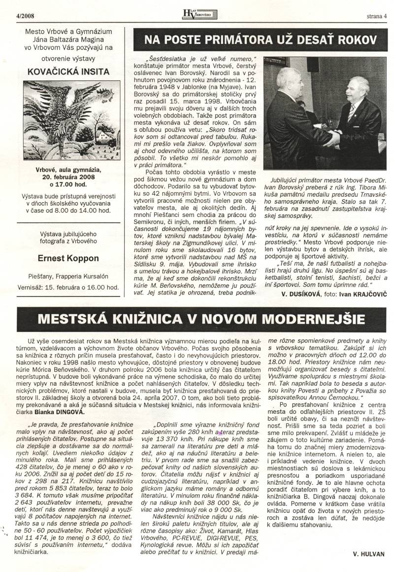 Hlas Vrbového 4/2008, strana 4