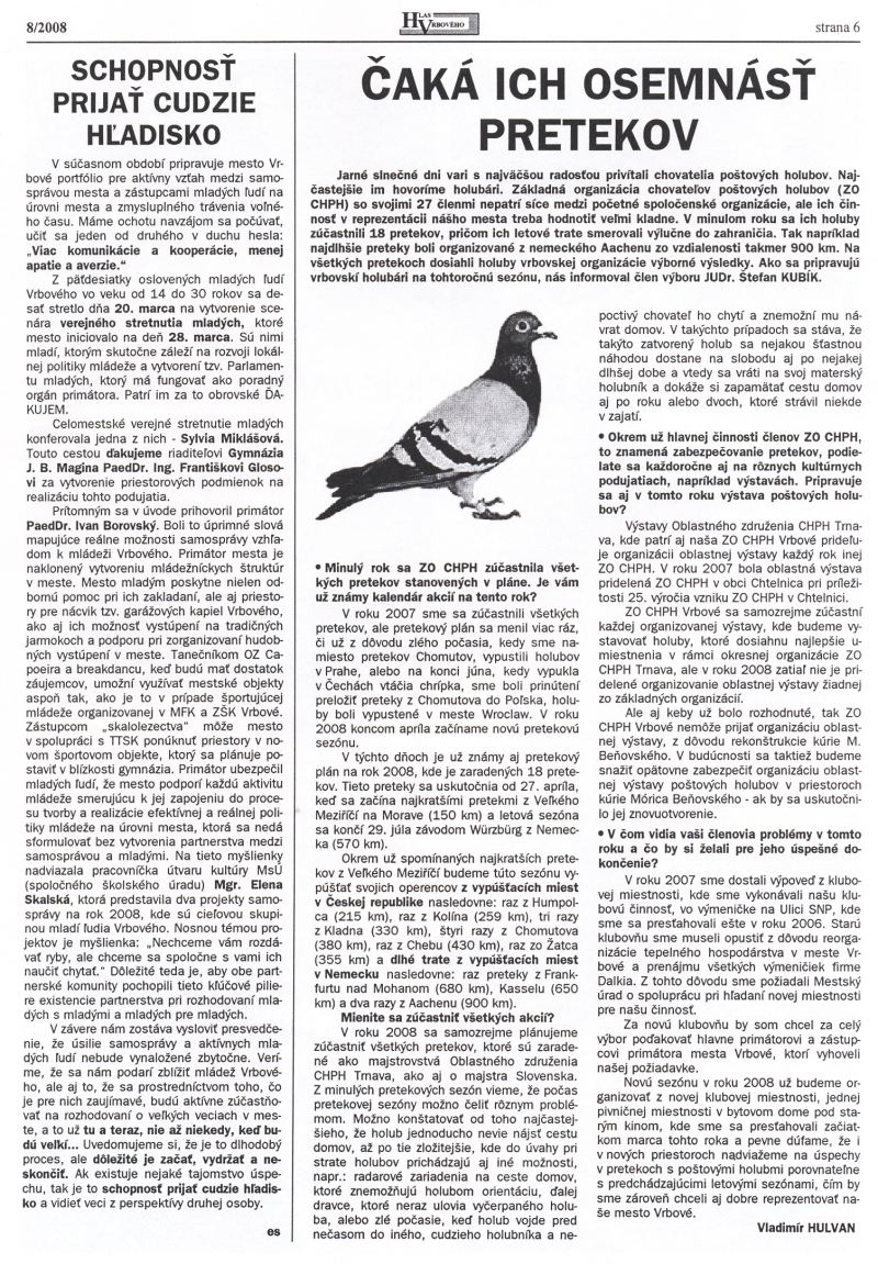 Hlas Vrbového 8/2008, strana 6
