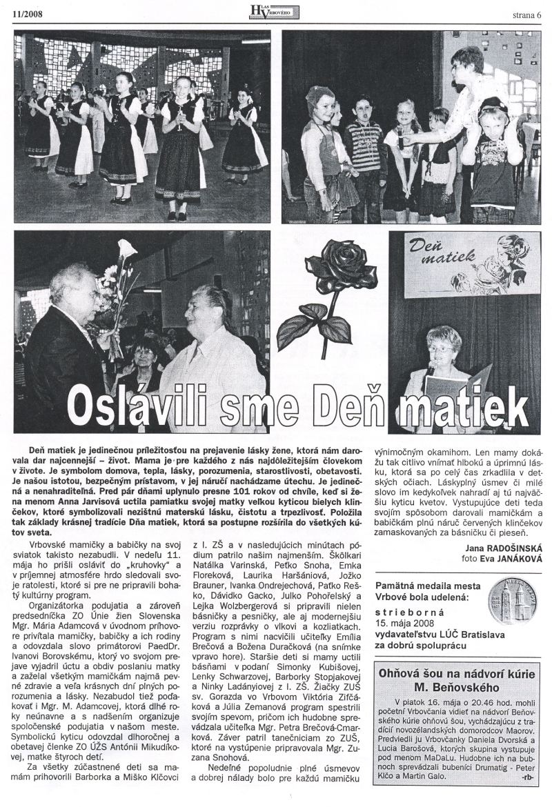 Hlas Vrbového 11/2008, strana 6