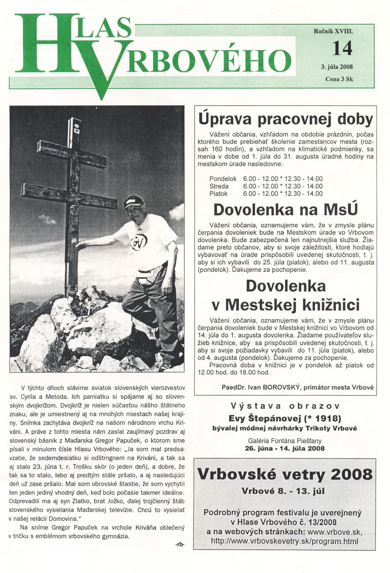 Hlas Vrbového 14/2008, strana 1