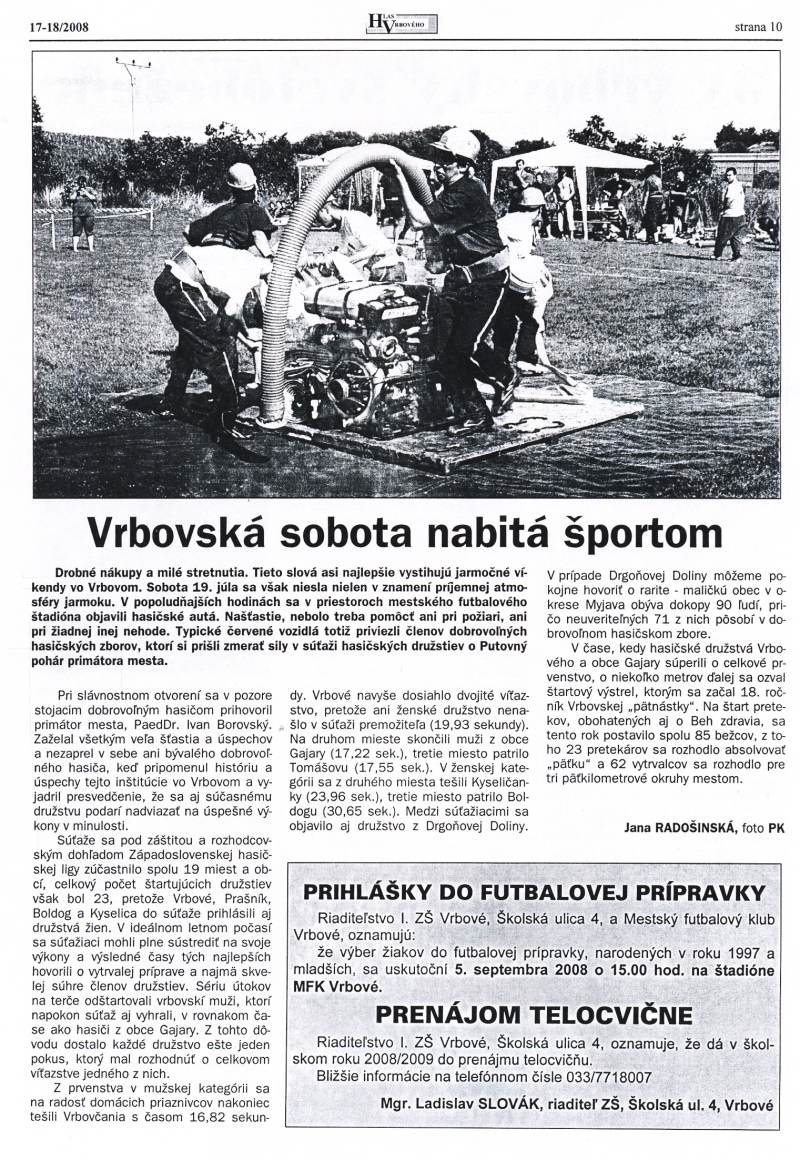 Hlas Vrbového 17,18/2008, strana 10