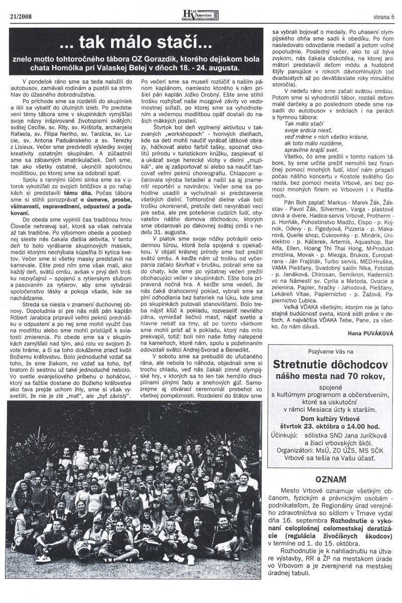 Hlas Vrbového 21/2008, strana 6