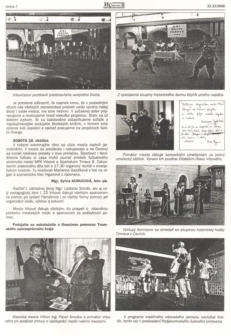 Hlas Vrbového 22,23/2008, strana 5