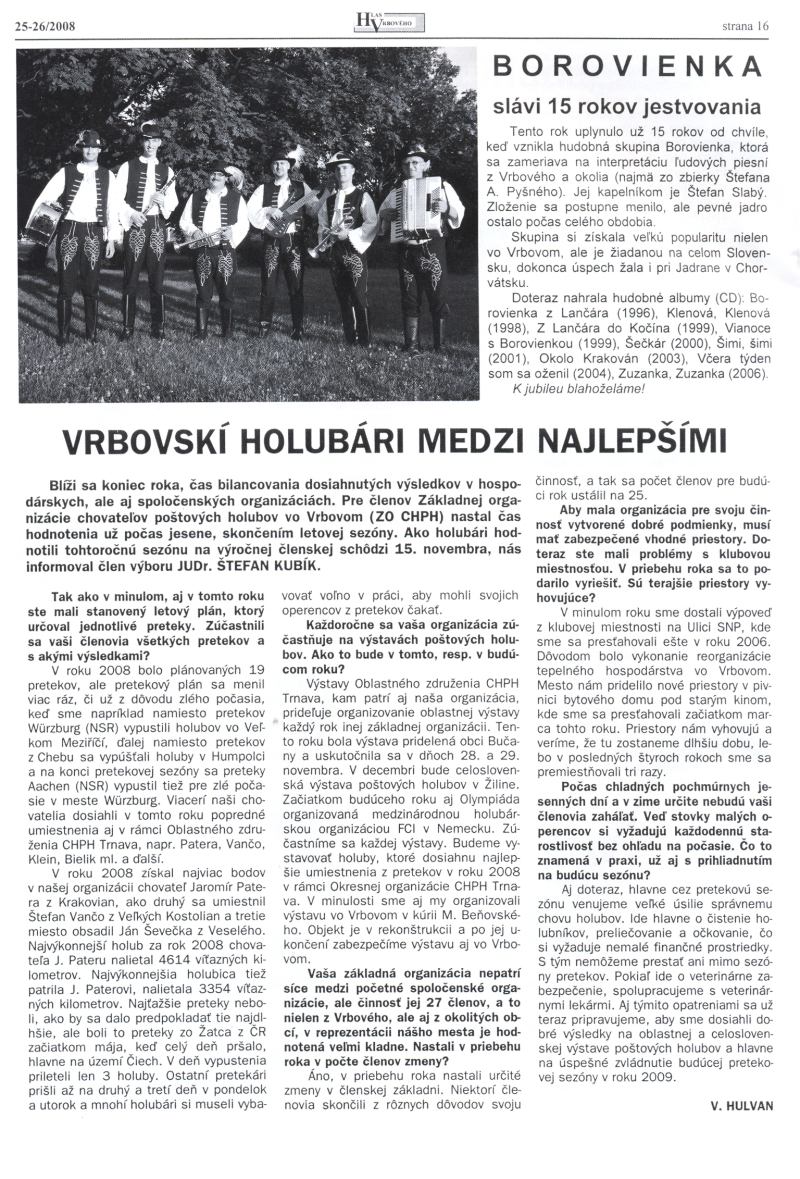 Hlas Vrbového 25,26/2008, strana 16