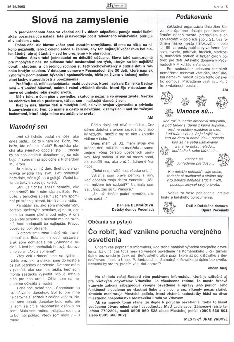 Hlas Vrbového 25,26/2008, strana 18