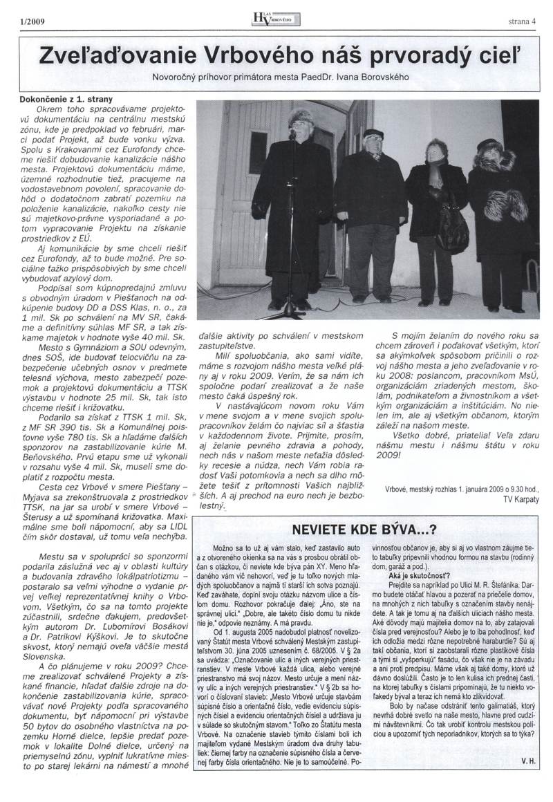 Hlas Vrbového 01/2009, strana 4