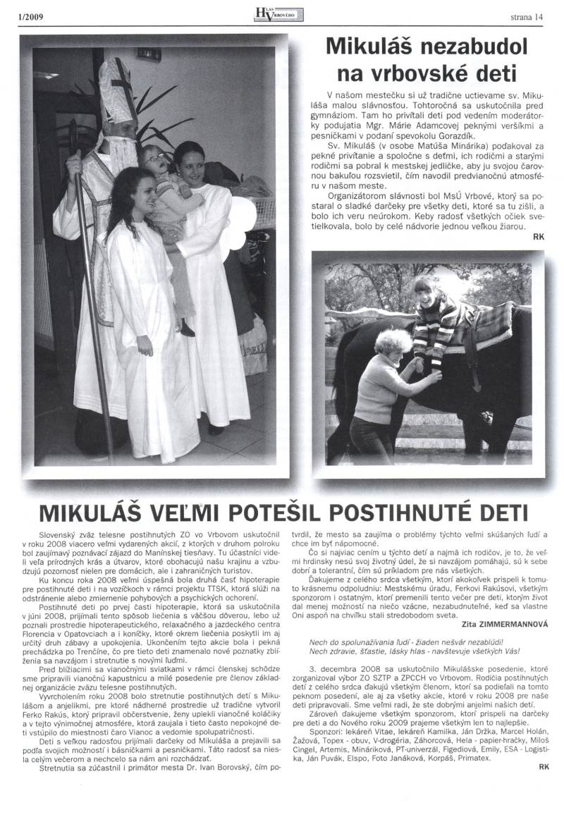 Hlas Vrbového 01/2009, strana 14