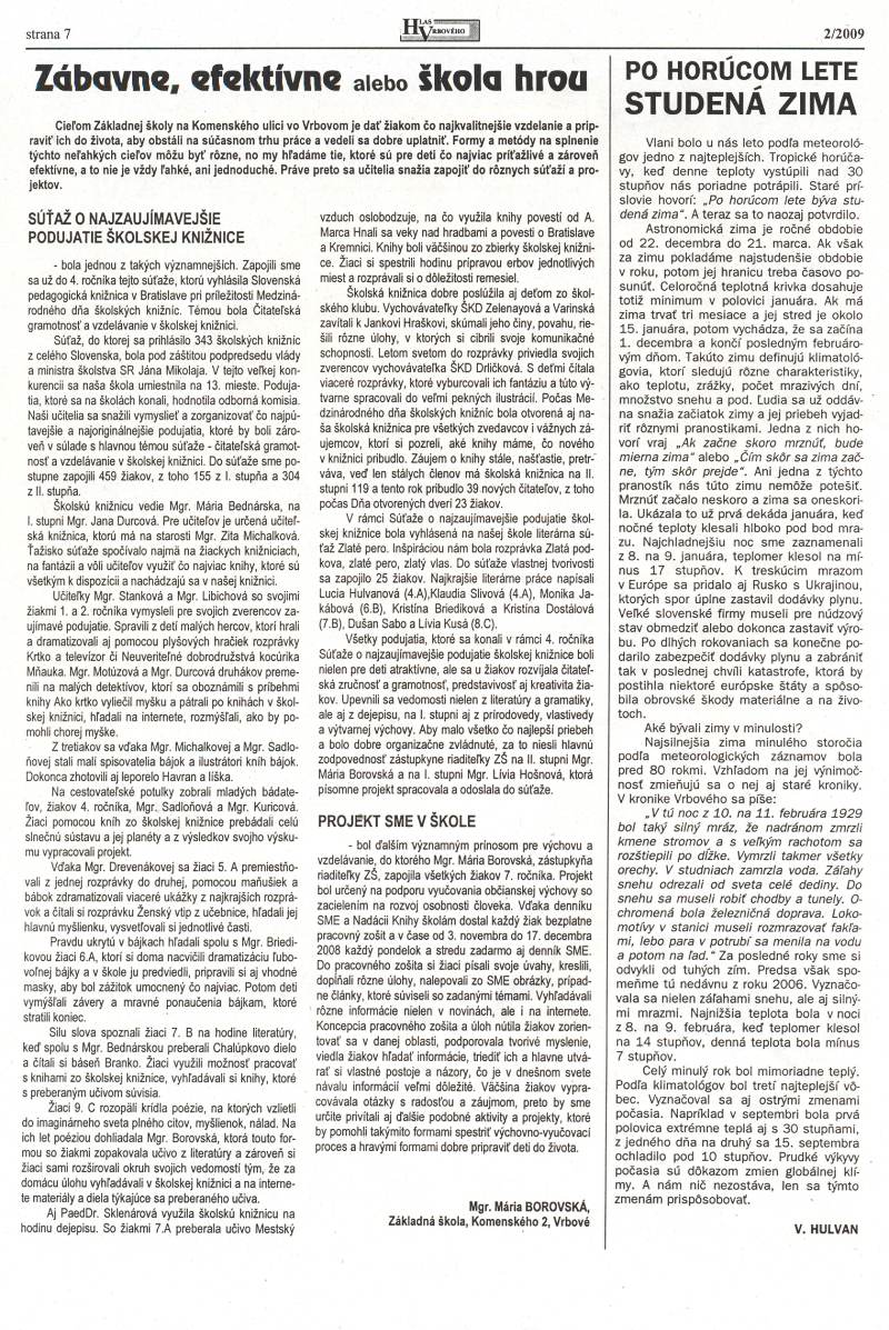 Hlas Vrbového 02/2009, strana 7