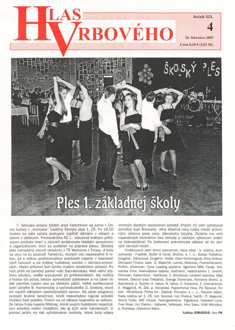 Hlas Vrbového 04/2009, strana 1