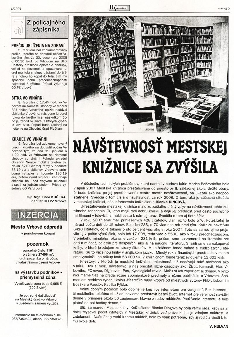 Hlas Vrbového 04/2009, strana 2