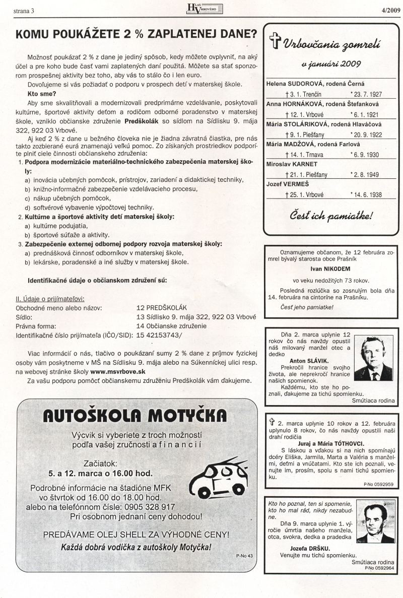 Hlas Vrbového 04/2009, strana 3