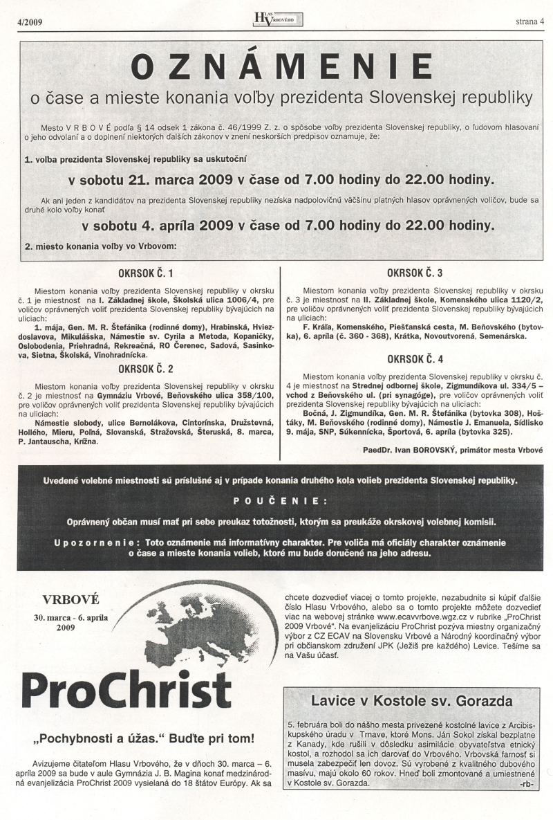 Hlas Vrbového 04/2009, strana 4