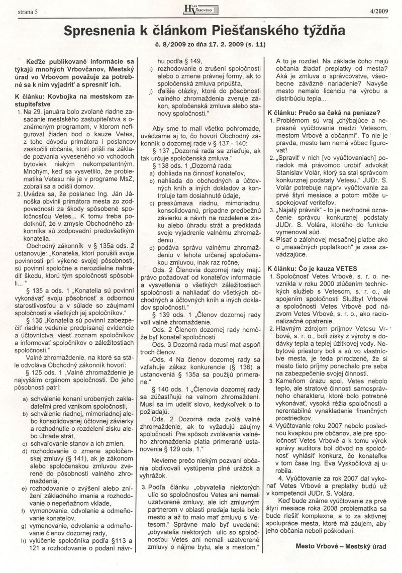 Hlas Vrbového 04/2009, strana 5