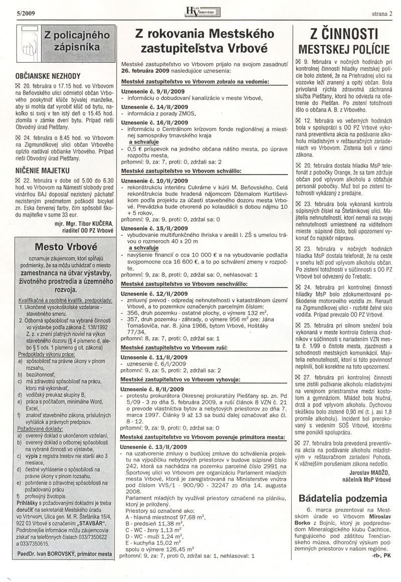 Hlas Vrbového 05/2009, strana 2