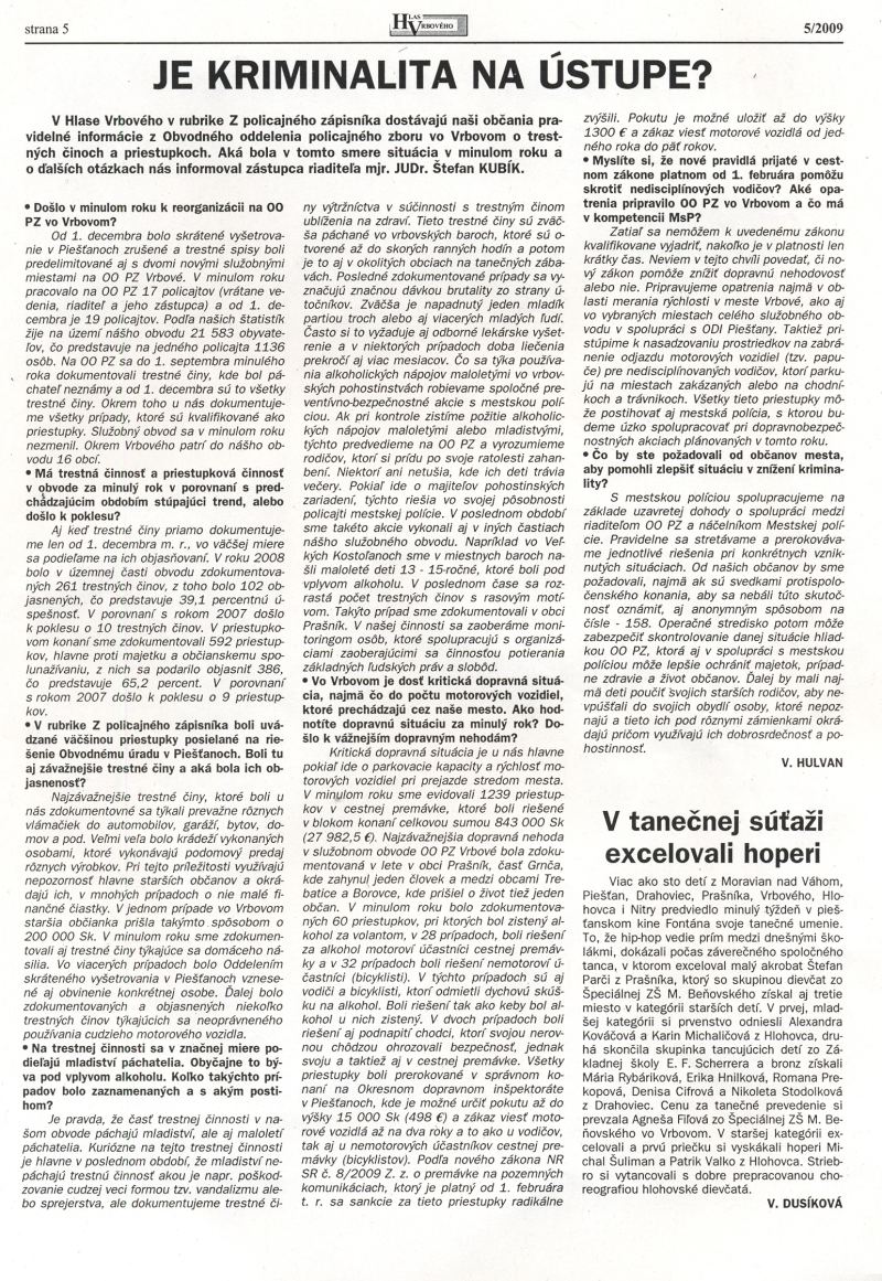 Hlas Vrbového 05/2009, strana 5