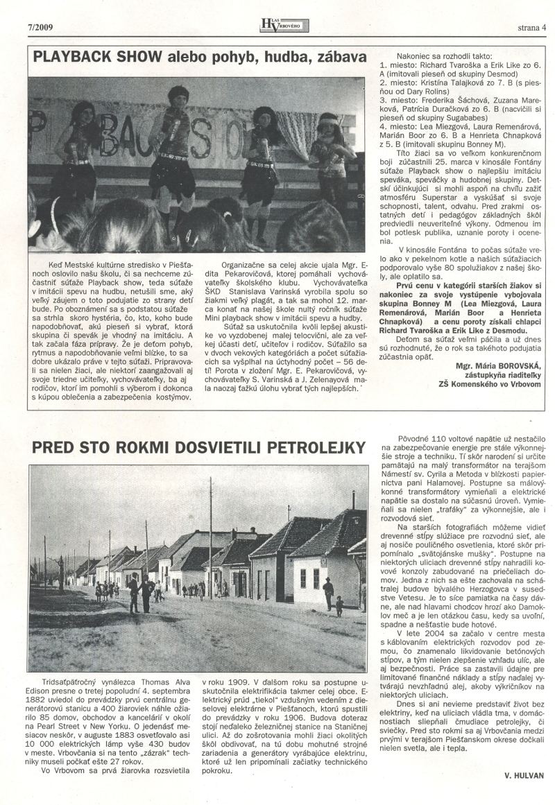 Hlas Vrbového 07/2009, strana 4
