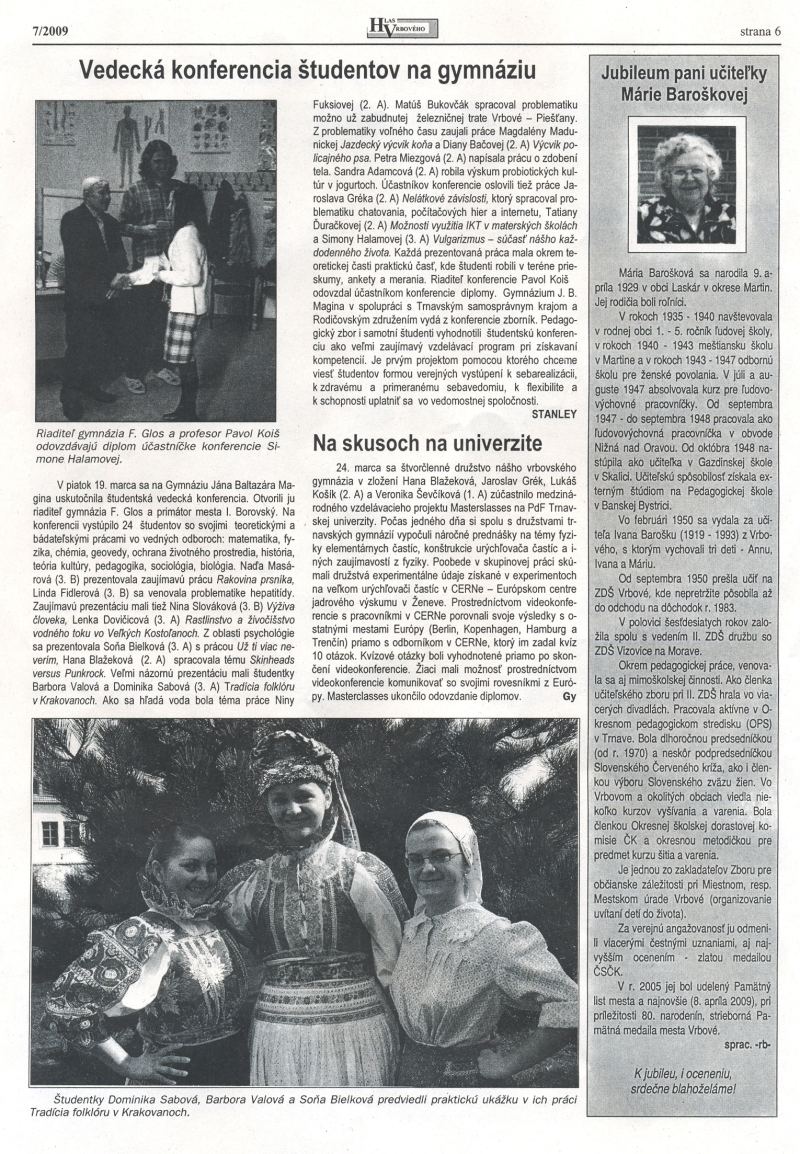 Hlas Vrbového 07/2009, strana 6