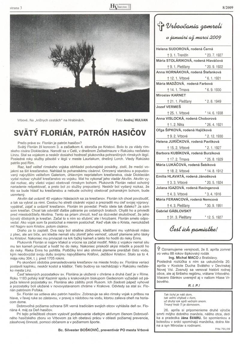 Hlas Vrbového 08/2009, strana 3