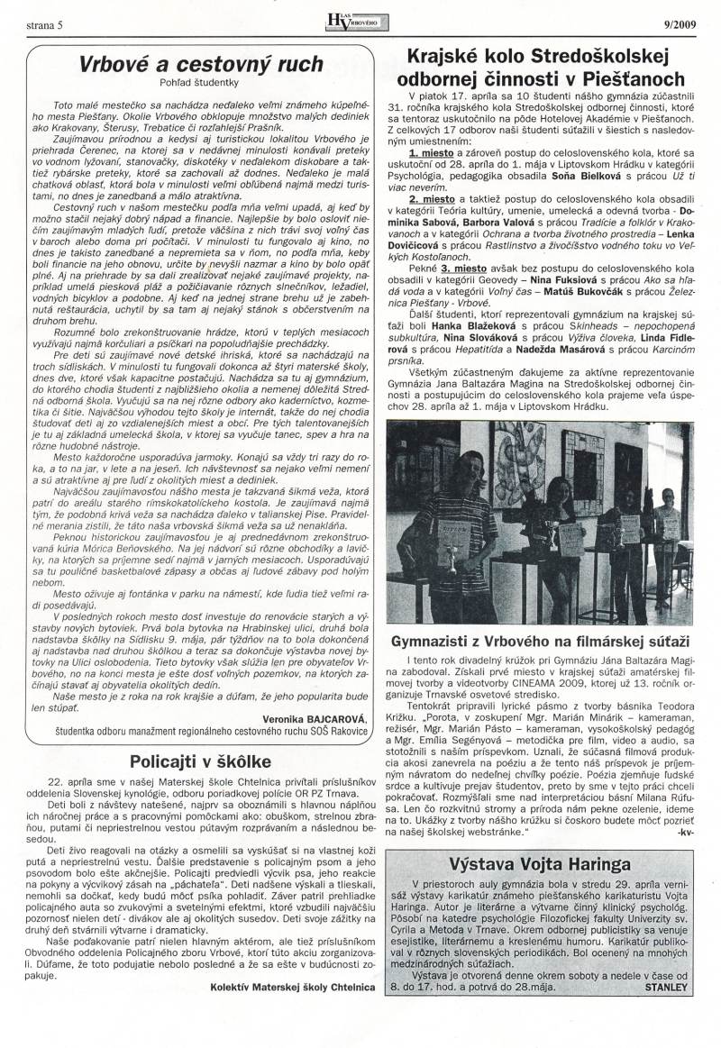 Hlas Vrbového 09/2009, strana 5