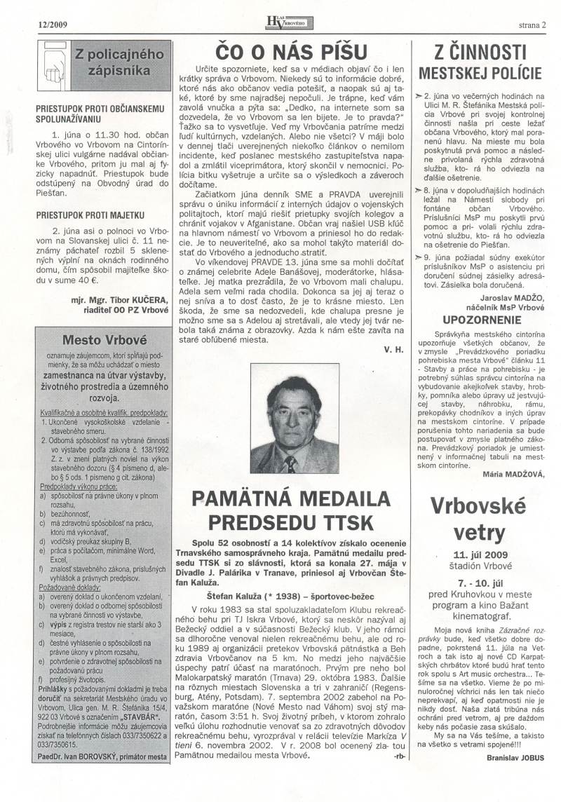 Hlas Vrbového 12/2009, strana 2