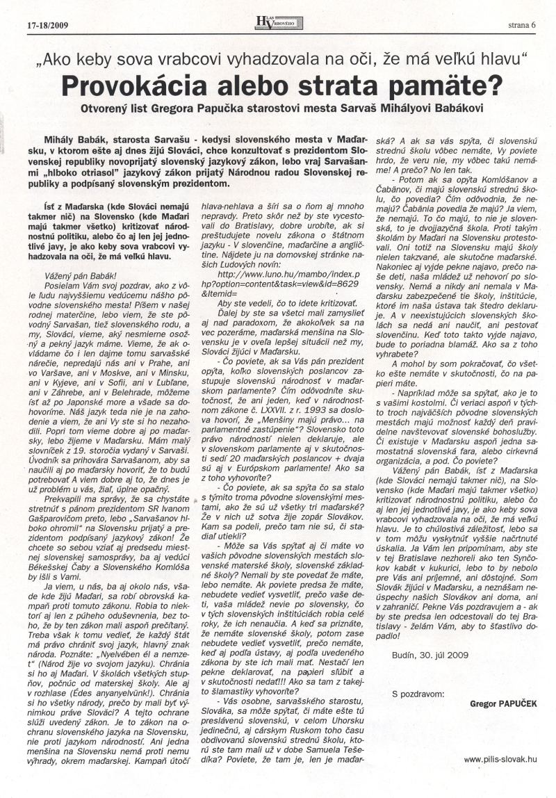 Hlas Vrbového 17,18/2009, strana 6