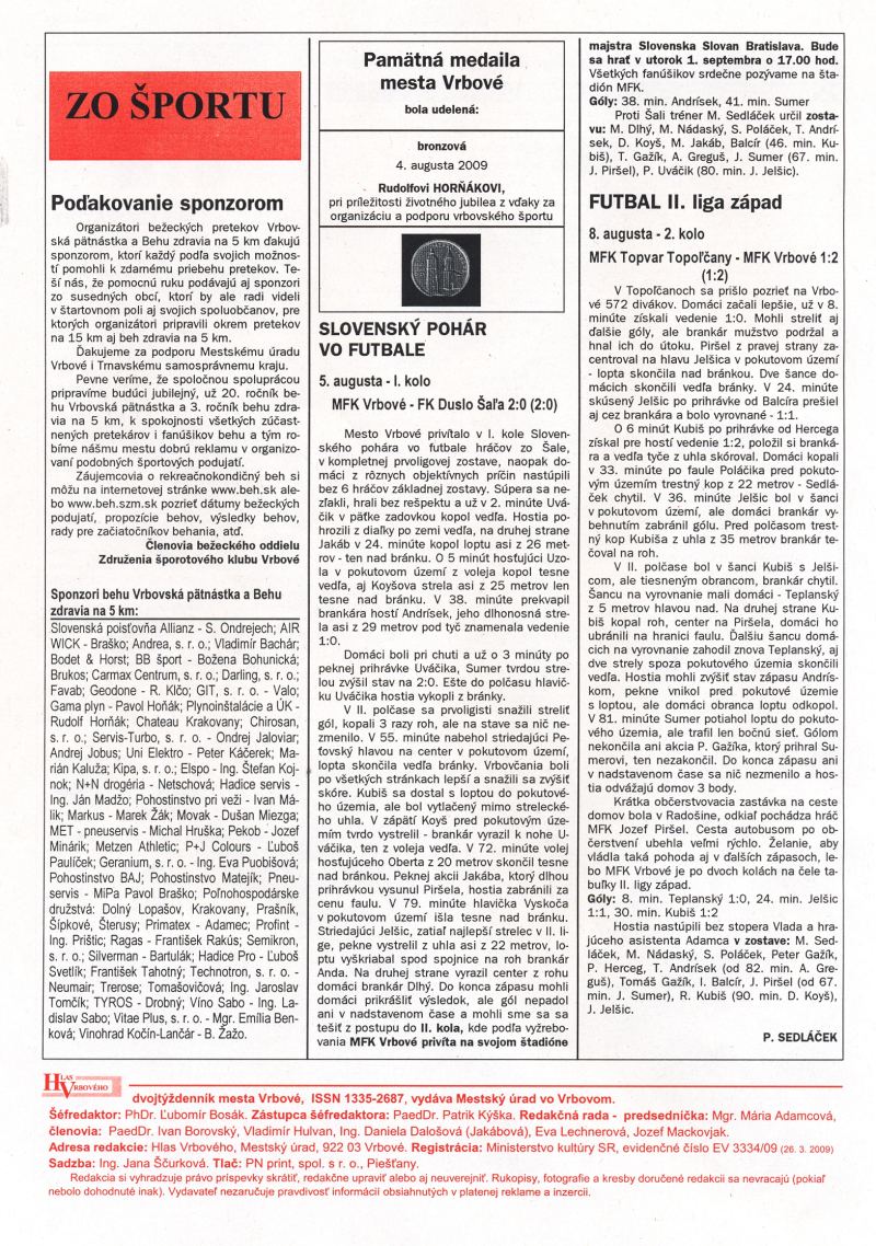 Hlas Vrbového 17,18/2009, strana 8