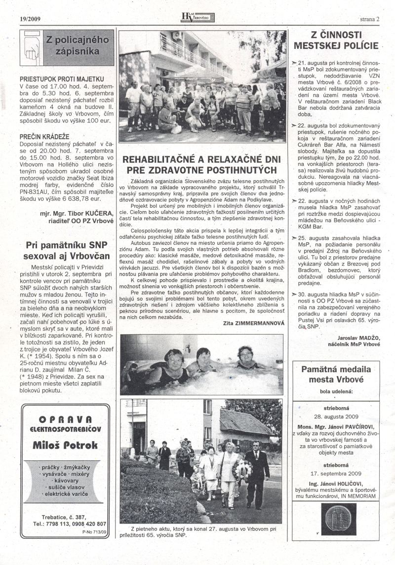 Hlas Vrbového 19/2009, strana 2