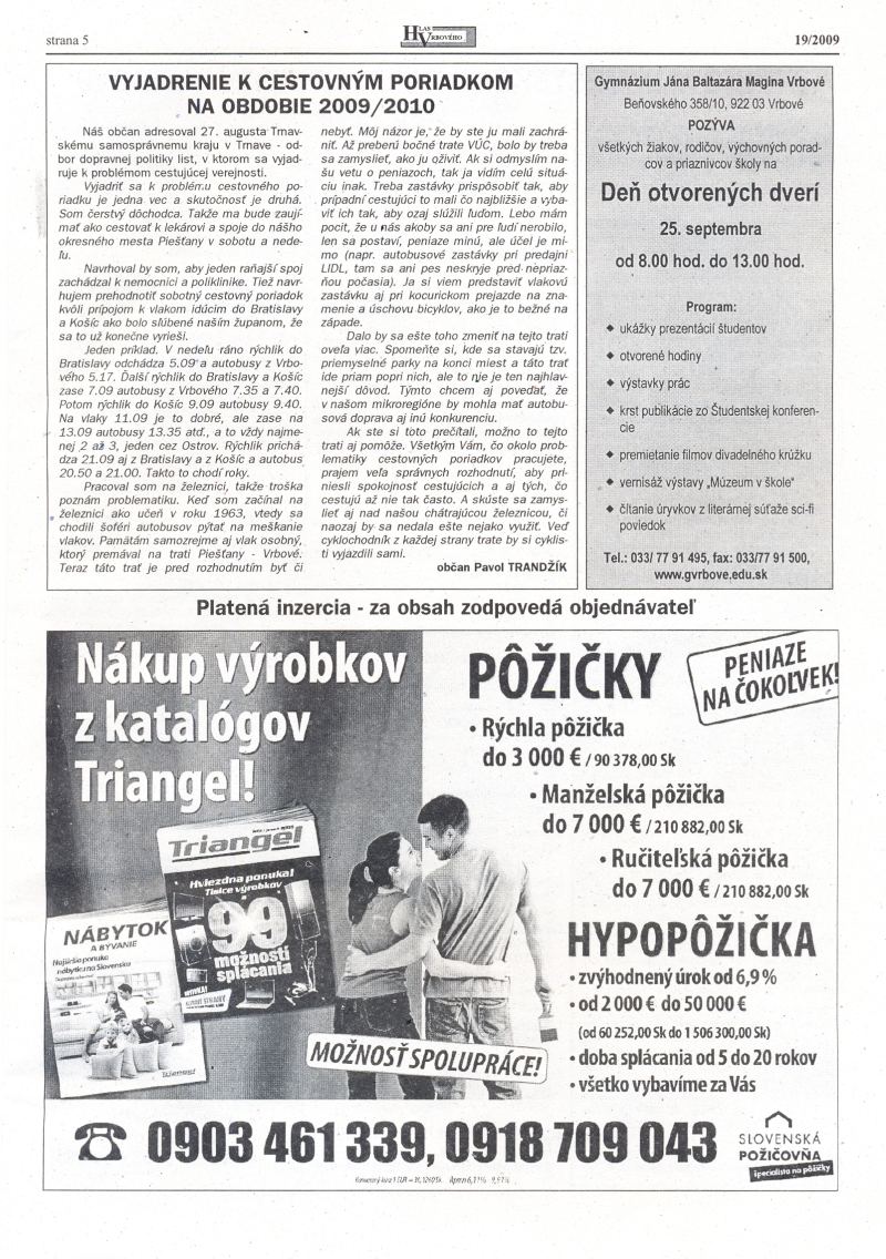 Hlas Vrbového 19/2009, strana 5