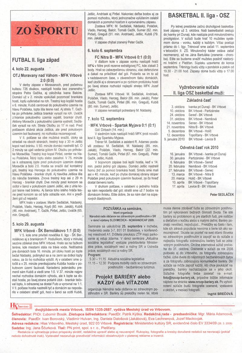 Hlas Vrbového 19/2009, strana 8