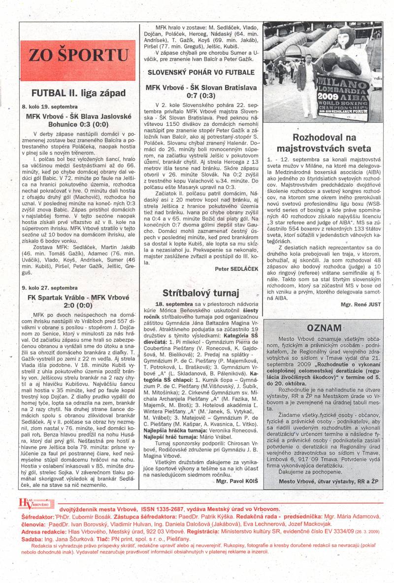 Hlas Vrbového 20/2009, strana 8