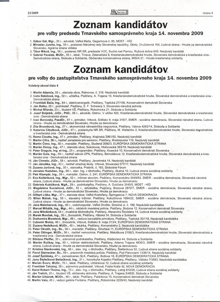 Hlas Vrbového 22/2009, strana 4