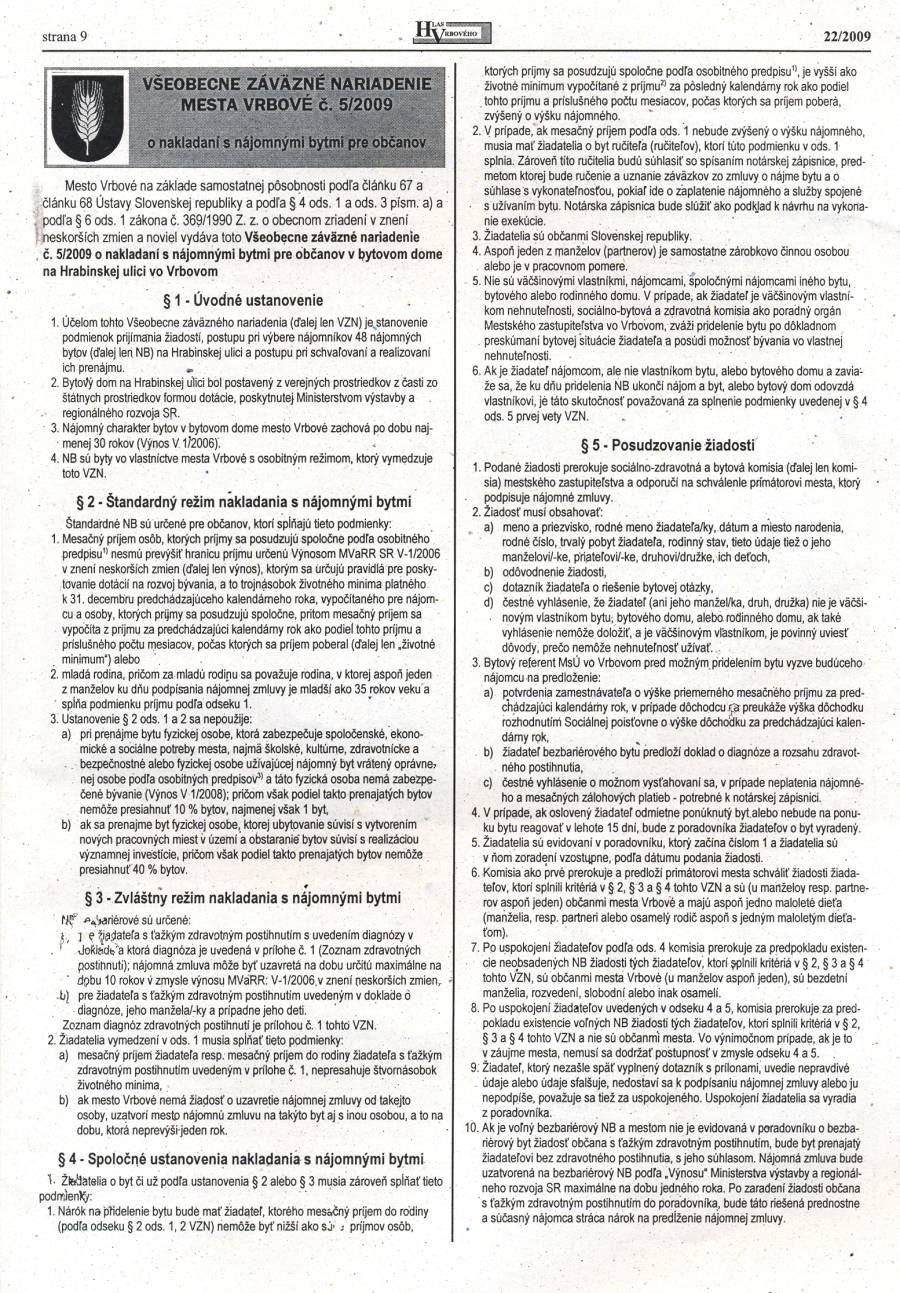 Hlas Vrbového 22/2009, strana 9