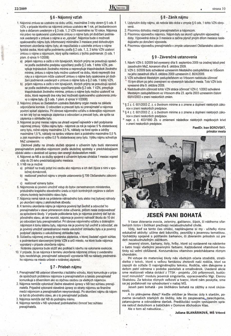 Hlas Vrbového 22/2009, strana 10