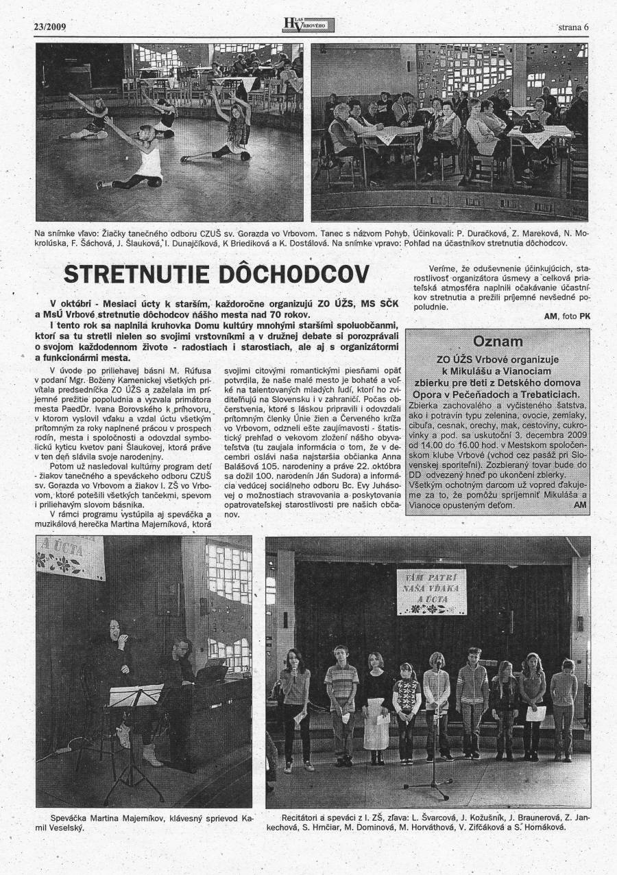 Hlas Vrbového 23/2009, strana 6