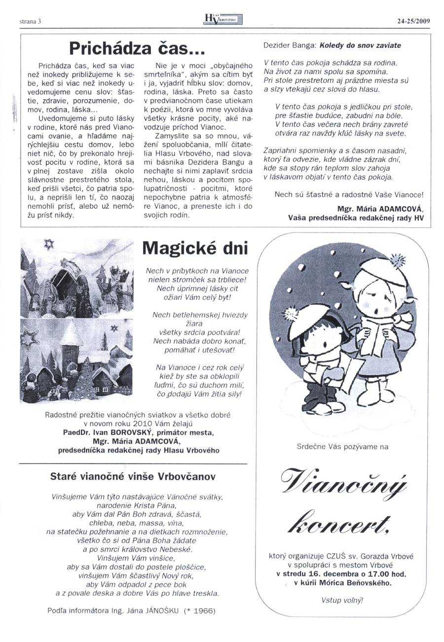 Hlas Vrbového 24,25/2009, strana 3