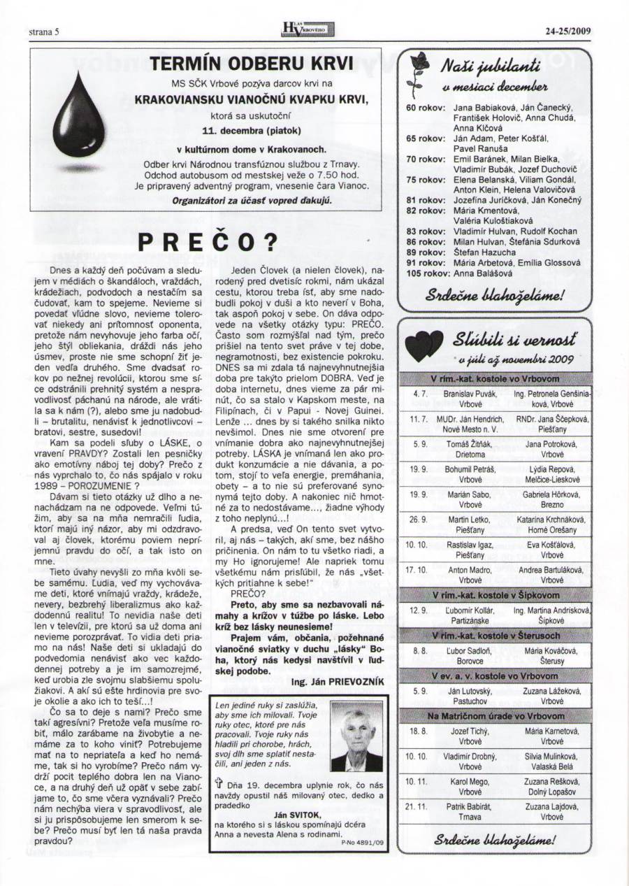 Hlas Vrbového 24,25/2009, strana 5