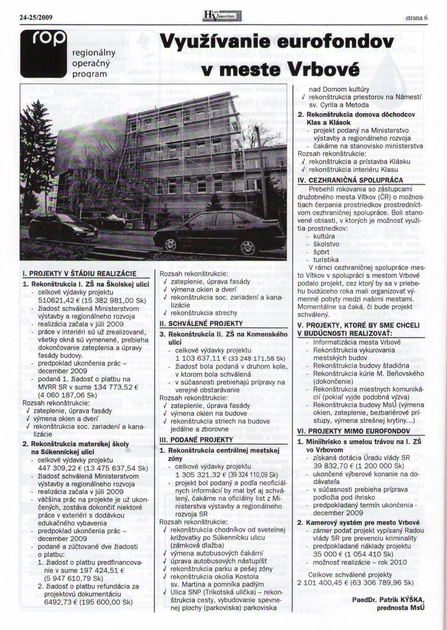 Hlas Vrbového 24,25/2009, strana 6