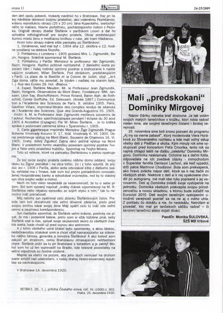 Hlas Vrbového 24,25/2009, strana 13